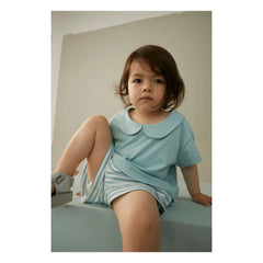 Gray Label - Camiseta con cuello Claudine Algodón orgánico | Azul claro