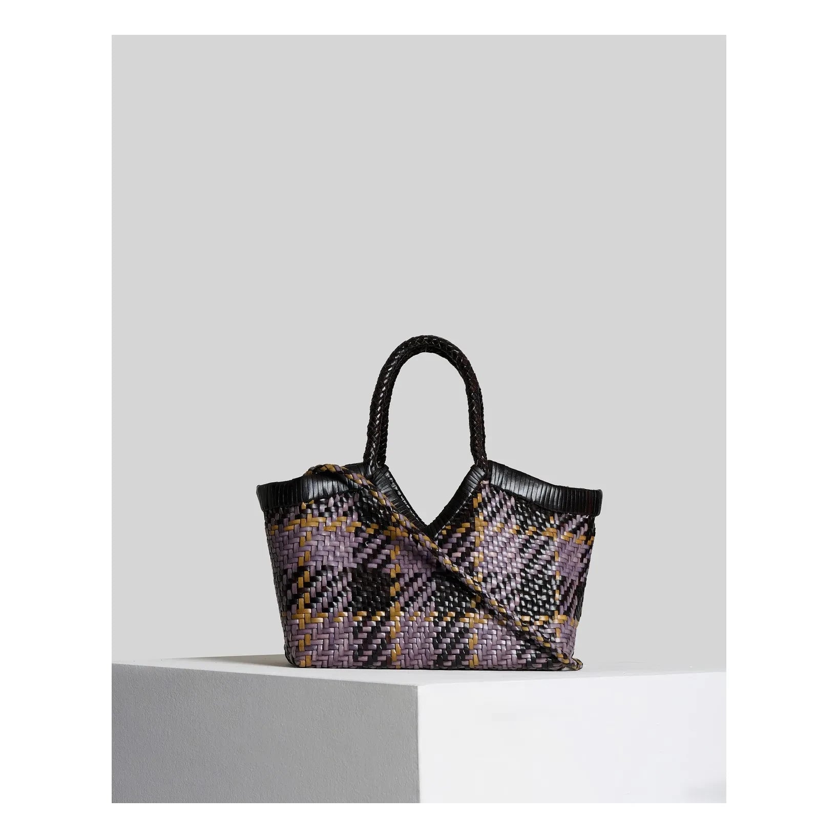 Vipera - Monet Madras Deri Çanta | Mavi