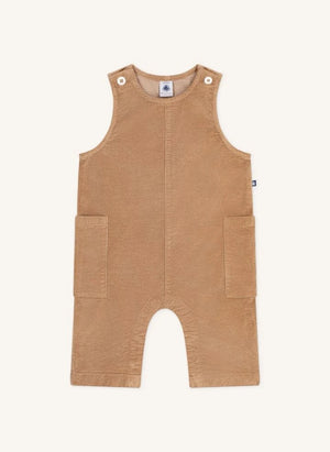 Petit Bateau - Organik Pamuklu Kadife Tulum | Camel