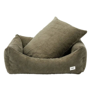 Cafide - Snozy Velvet Dog Bed | Green