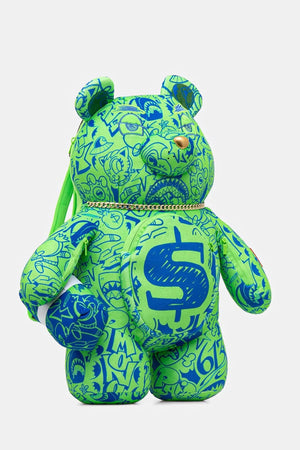 Sprayground - حقيبة ظهر صغيرة مطبوعة باللون الأخضر 910B7389NSZ