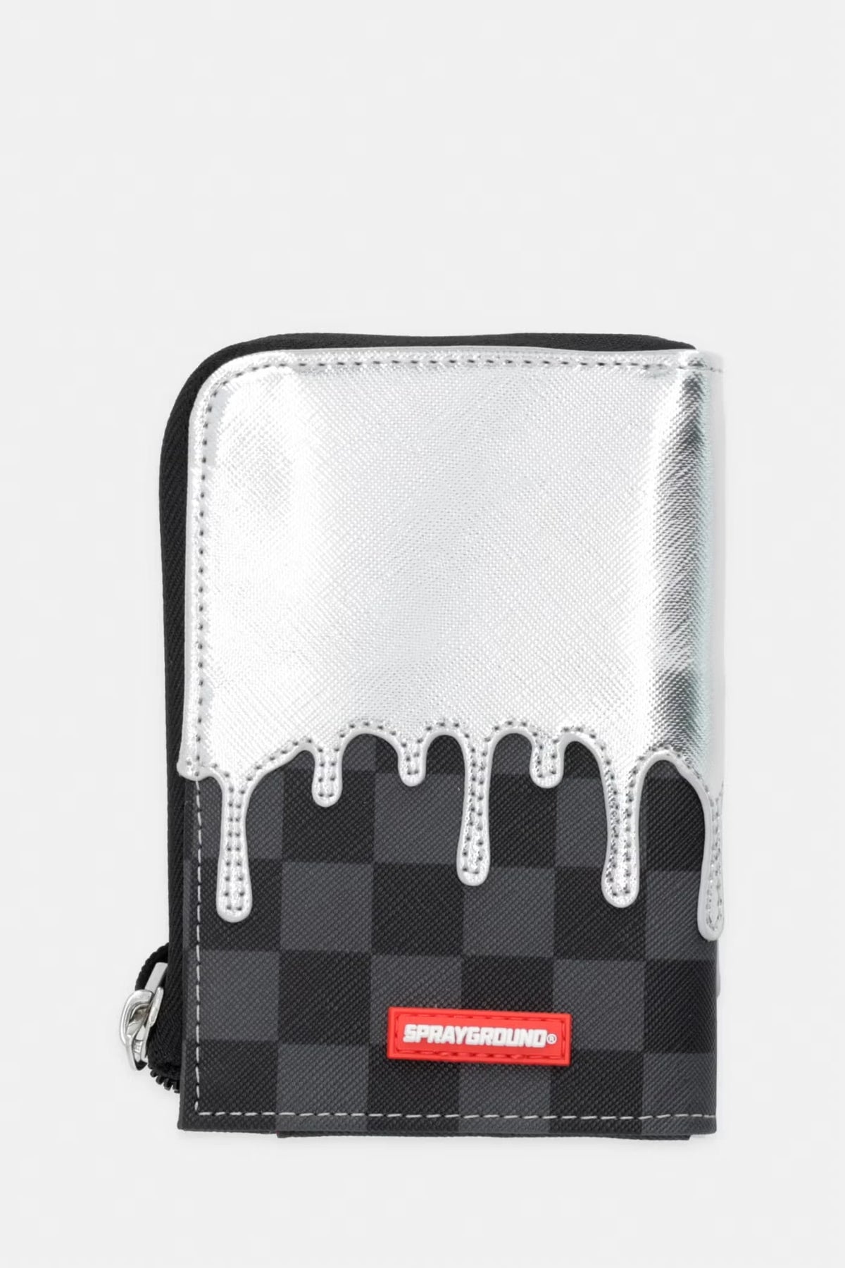 Sprayground - सिल्वर रंग का फॉक्स लेदर वॉलेट 910W8931NSZ