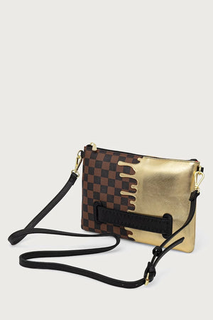 Sprayground - Brown Faux Leather Women's Shoulder Bag with Sharks in Paris 910B9344NSZ