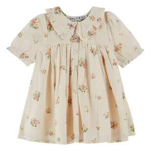 Emile et Ida - Vestido largo de algodón orgánico con estampado floral | Crudo