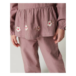 Copenhagen Colors - Organik Pamuk Kareli Pantolon | Toz Pembe