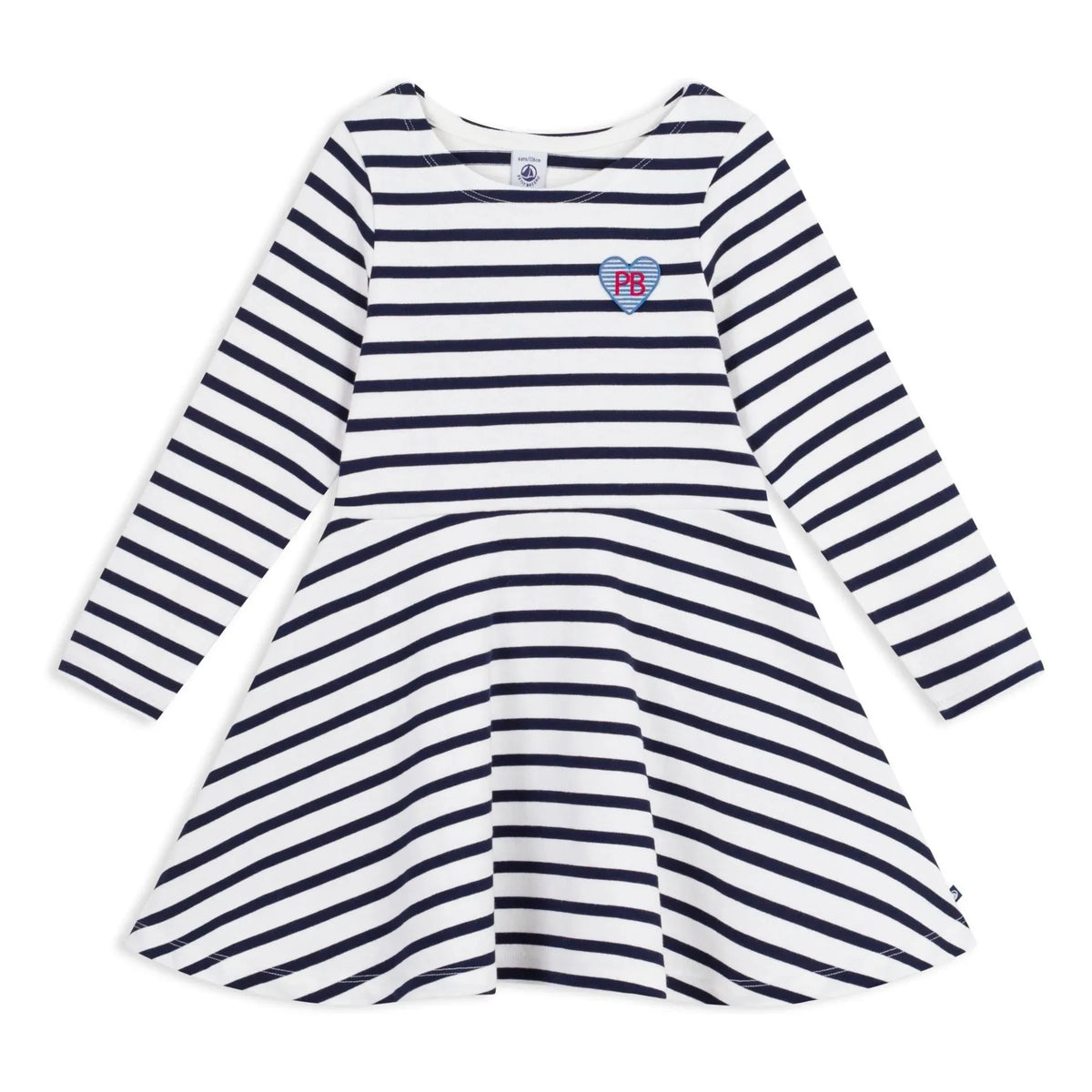 Petit Bateau - Çizgili Klok Elbise | Beyaz