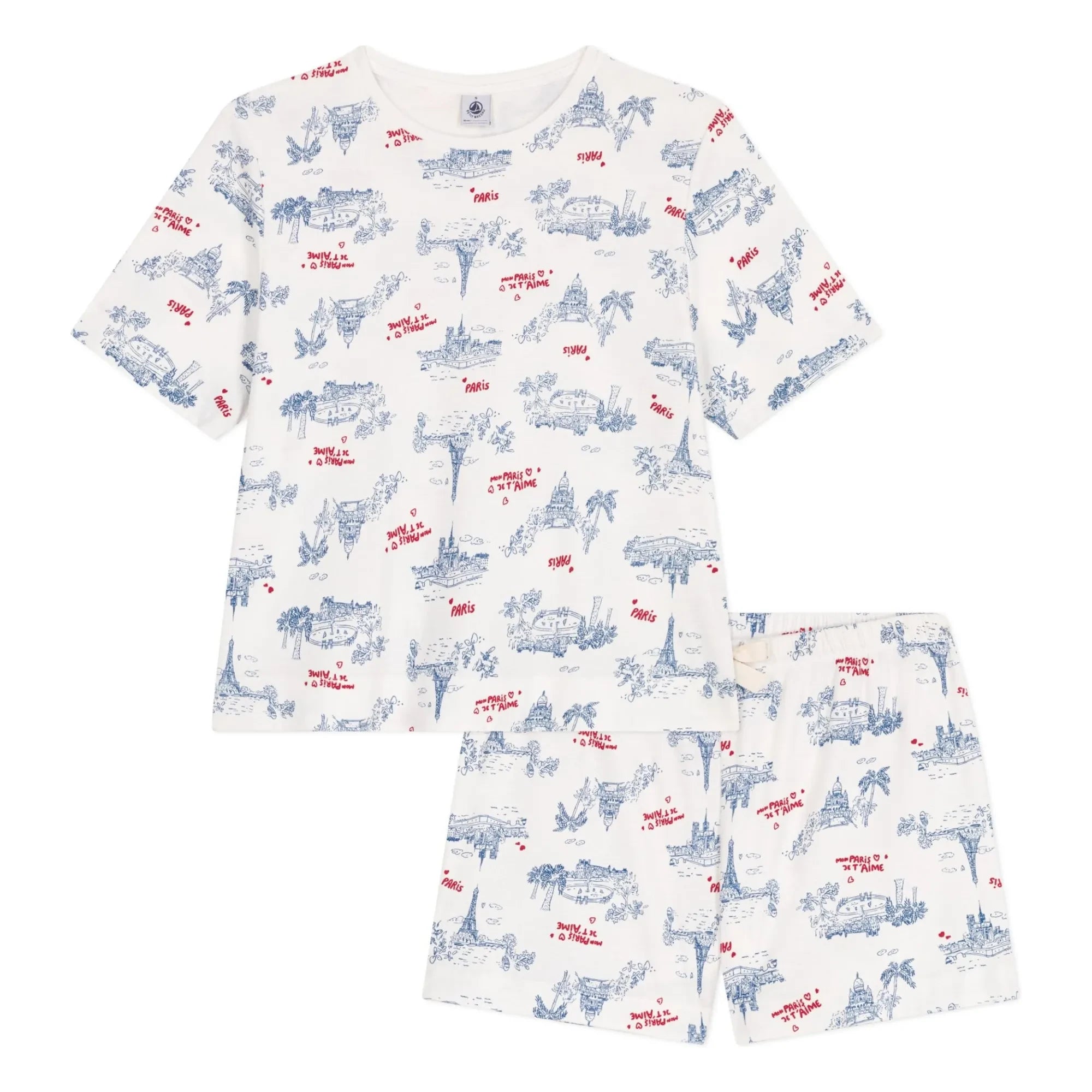 Petit Bateau - Kırık Organik Pamuklu Pijama Şortu | Ecru