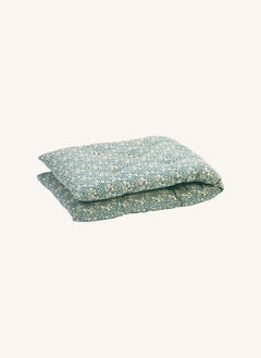 Madam Stoltz - Patterned cotton bench cushion | Blue
