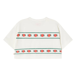 Tinycottons - Crop Roses Bio-Baumwoll-T-Shirt | Weiß