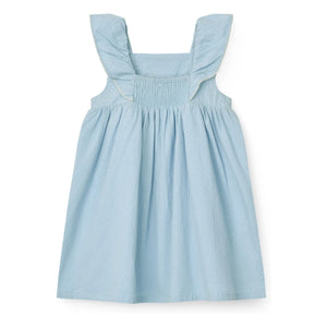 Copenhagen Colors - Vestido de algodón orgánico con bordado floral y estampado de pájaros | Azul claro