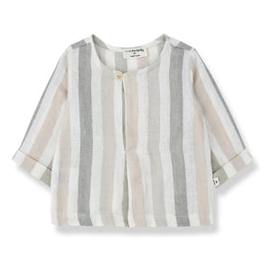 1+ in the family - Camisa de lino a rayas Casavells | Crudo