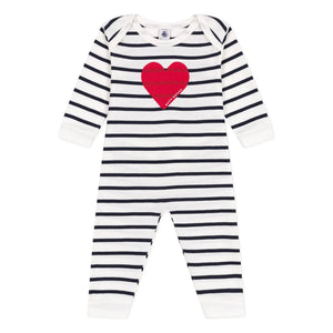 Petit Bateau - Berlin organik pamuklu pijama | Ekru