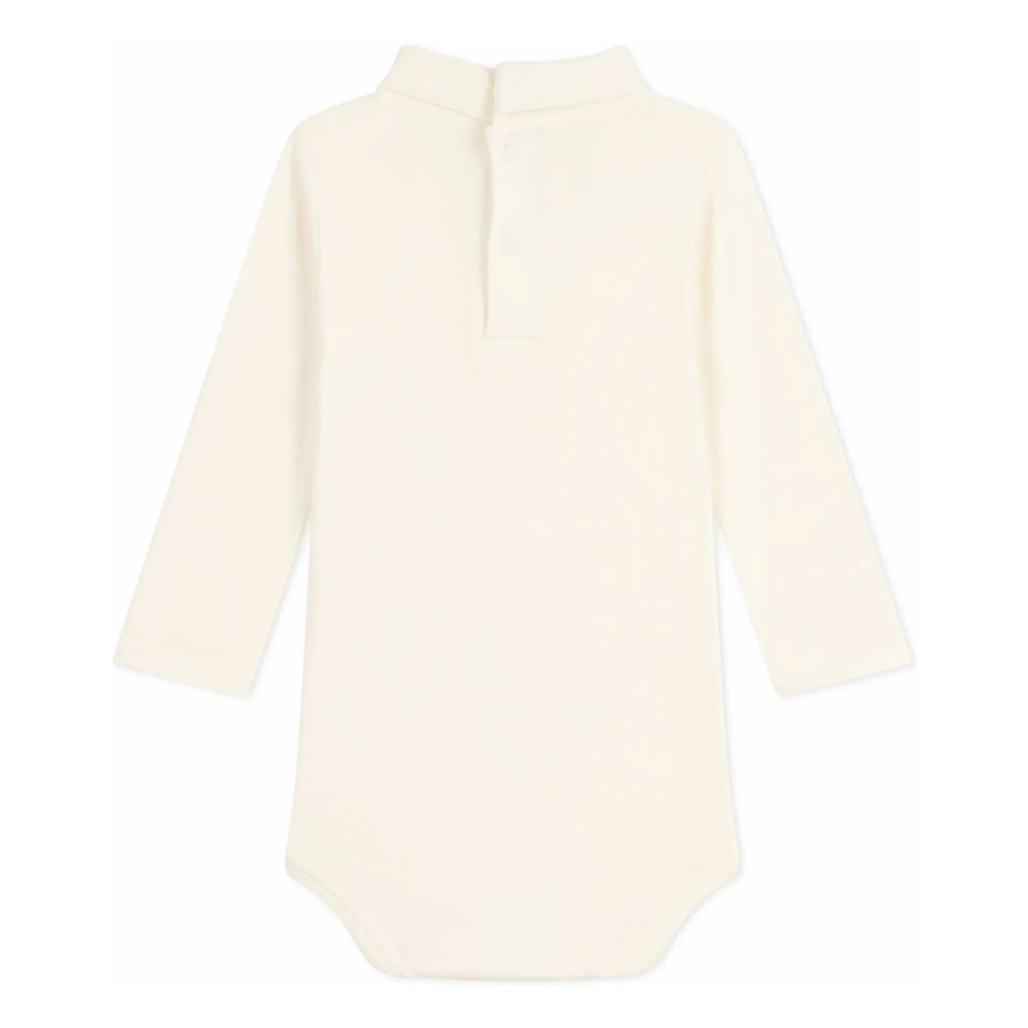 Petit Bateau - Body de cuello vuelto de algodón orgánico | Crudo