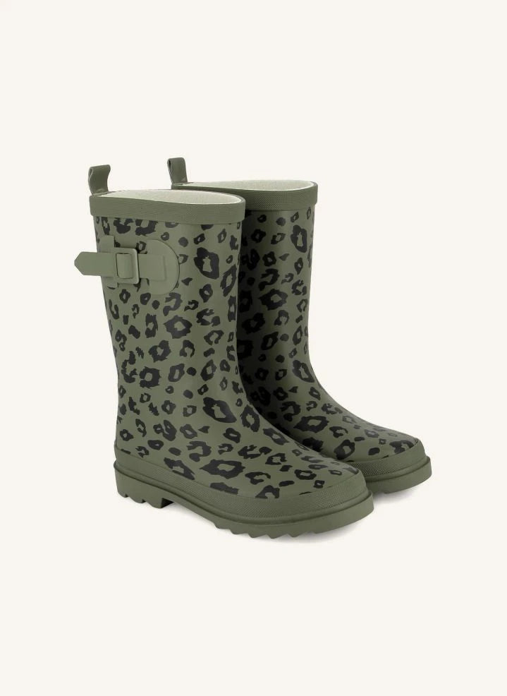Bonton - Picker Hi Leopard Regenstiefel | Khaki