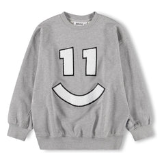 Molo - Magni Sweatshirt Nr. 11 Smile Bio-Baumwolle | Grau meliert
