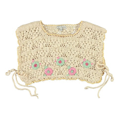 Bebe Organic - Anais Stricktop Bio-Baumwolle Blumen | Ecru