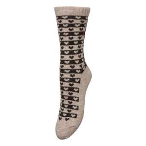 Becksöndergaard - Calcetines de lana Heart Wola | Beige