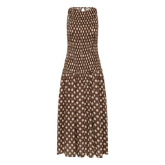 Faithfull the Brand - Luisa Pamuk Puantiyeli Elbise | Chocolate