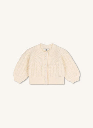 Chloé - Cardigan per neonato in cotone biologico | Chalk
