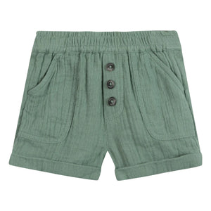 Tartine et Chocolat - Baumwoll-Leinen-Shorts mit Knopf | Khaki