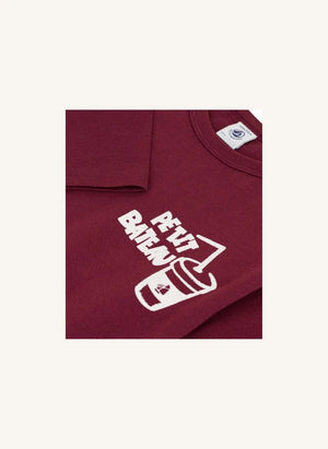 Petit Bateau - Petite Pause organik pamuklu Tişört | Bordo