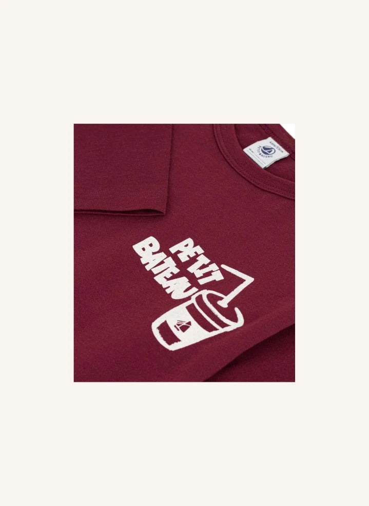 Petit Bateau - Petite Pause camiseta de algodón orgánico | Burdeos