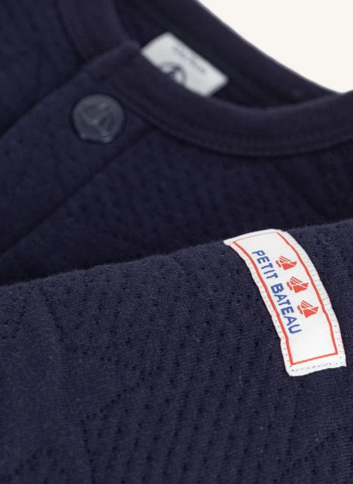 Petit Bateau - Organik Pamuklu Hırka | Gece mavisi