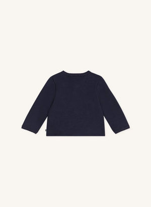 Petit Bateau - Organik Pamuk Kalp Hırka | Gece mavisi