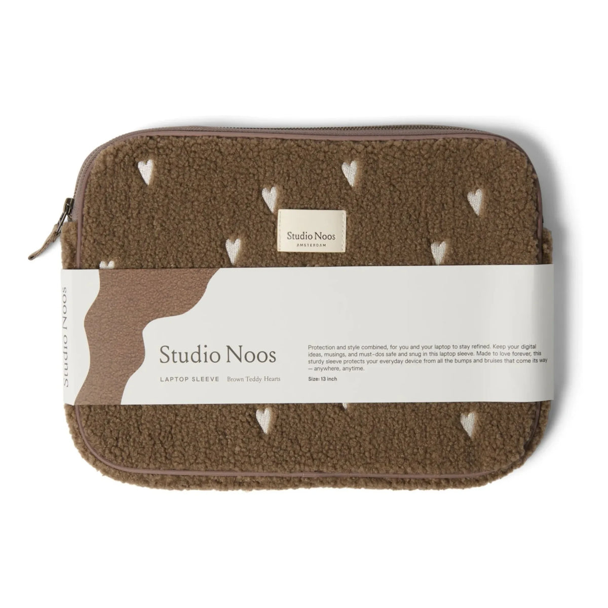 Studio Noos - Heart Patterned Laptop Bag | Brown