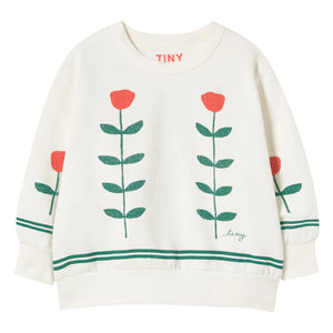 Tinycottons - Sudadera con flores de algodón orgánico | Blanco