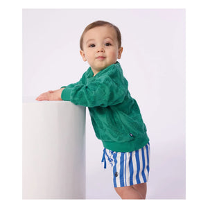 Petit Bateau - Bebek Çizgili Geri Dönüştürülmüş Elyaf Mayo Şortu | Mavi