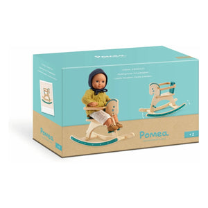Djeco - POMEA - Oyuncak bebekler için sallanan at | Mavi