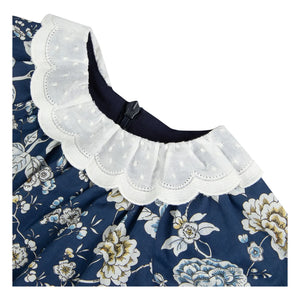 Tartine et Chocolat - Floral Wavy Collar Dress | Navy