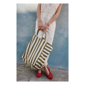 Rose in April - Elisa çizgili tote çanta | Zeytin