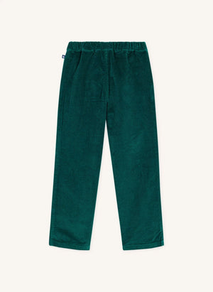 Petit Bateau - Kadife organik pamuklu düz paça pantolon | Yeşil