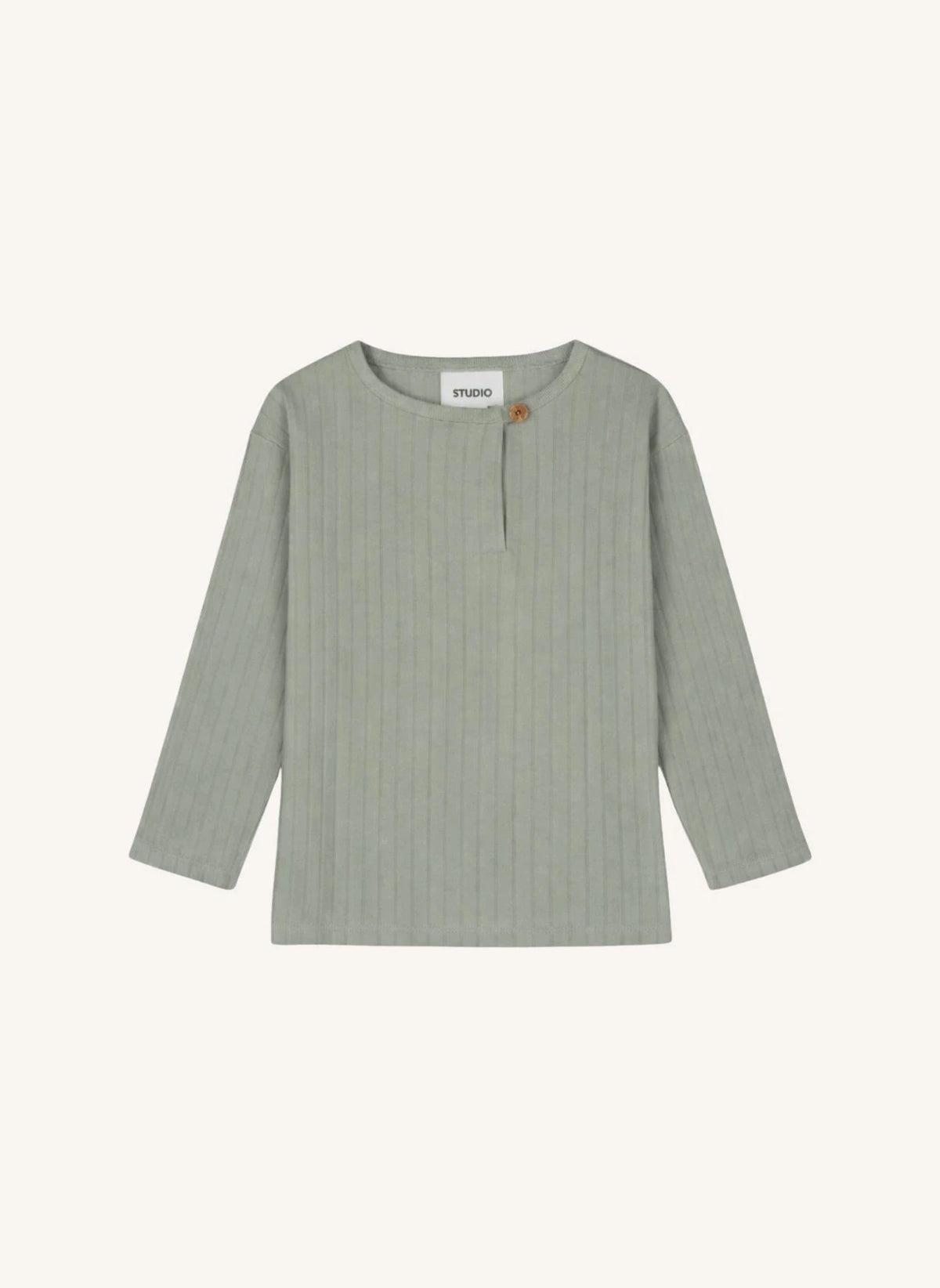 Studio Bohème - Orso Camiseta de algodón orgánico acanalada | Caqui claro