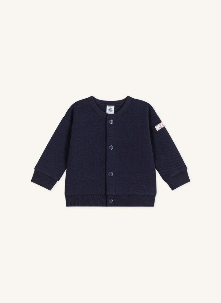 Petit Bateau - Organik Pamuklu Hırka | Gece mavisi