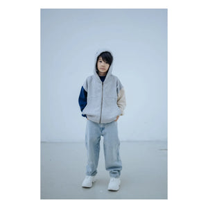 Repose AMS - Organic Cotton Tricolor Zip-up Sweatshirt | Gray