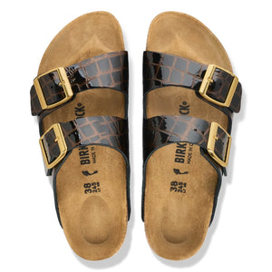 BIRKENSTOCK - Sandalias Arizona de Piel con Efecto Cocodrilo | Negro