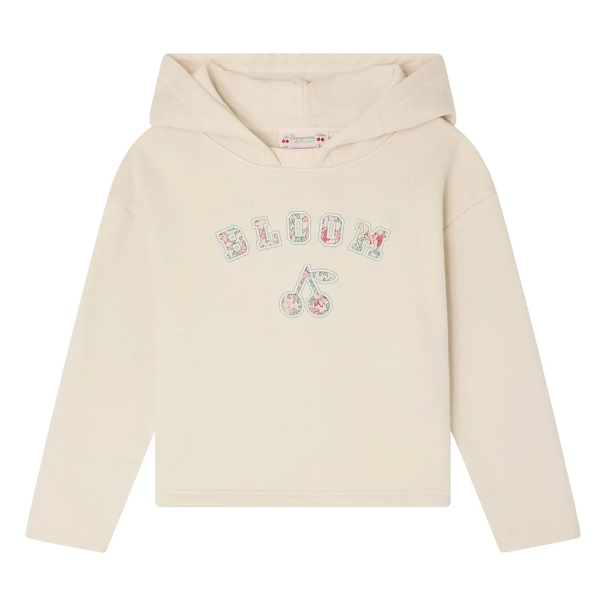 Bonpoint - Carmine Organik Pamuklu Kapüşonlu Sweatshirt | Chalk