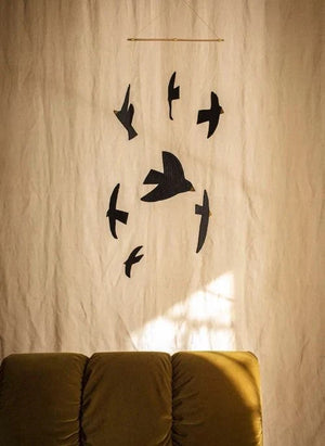 Muskhane - Birdy Mobile مصنوع من اللباد | أسود