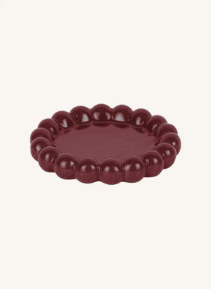 Present Time - Cadiz Dotty Ceramic Trays | Burgundy