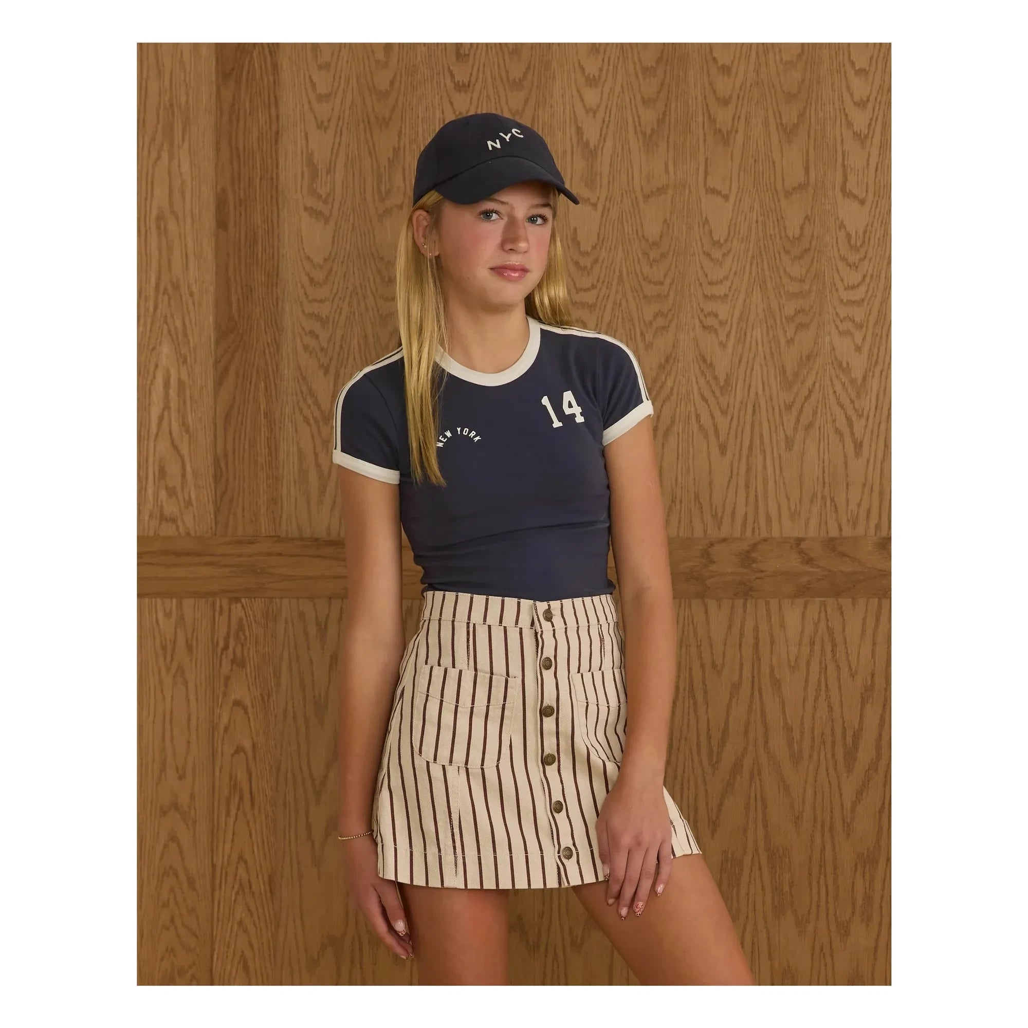 Rylee + Cru - Navy mavi bebek tişörtü