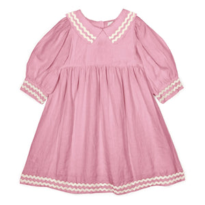 Mipounet - Isaline Leinenkragen Kleid | Blassrosa