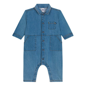Petit Bateau - Matin Denim Strampler | Jeansblau
