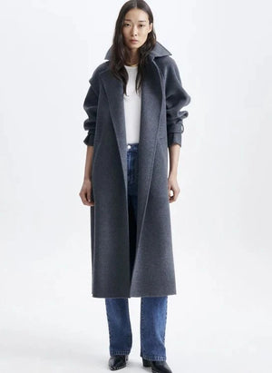 Vanessa Bruno - Cappotto in lana Faro | Grigio antracite maculato