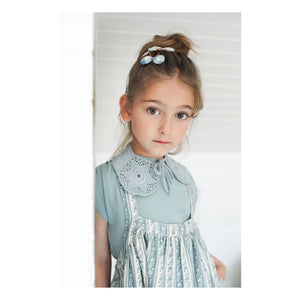 Soor Ploom - Sundae Organic Cotton Gathered T-Shirt | Ice Blue