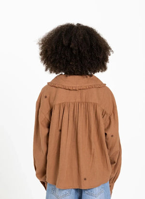 مائة قطعة - بلوزة نجوم الحلوى | بني