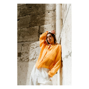 Sacrécoeur - Carla Aurora Poplin Bluse | Orange
