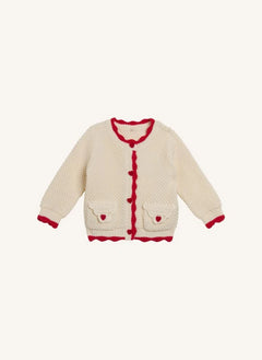 Stella McCartney Kids - Cardigan mit Herzmuster | Elfenbein